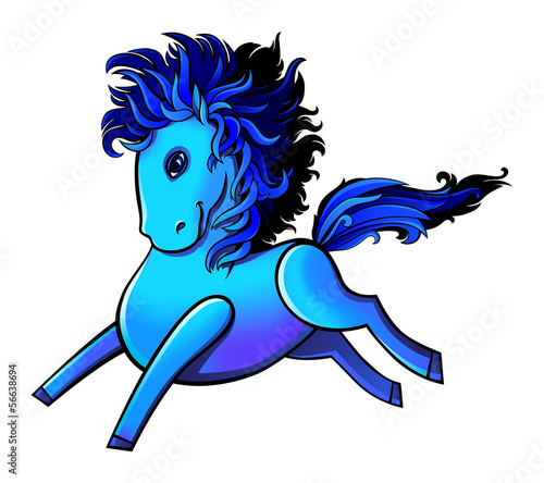 blue horse isolated