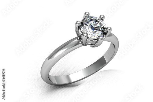 Diamonds ring on white gold body shape the most luxurious