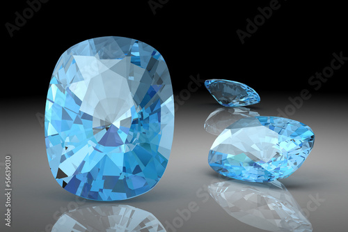 aquamarine  high resolution 3D image 