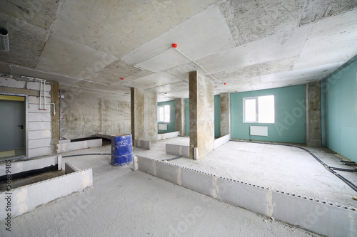 Wall Mural Unit in building under construction without finishing