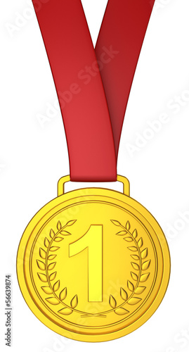 Medal with red ribbon