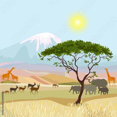 African Mountain idealistic landscape