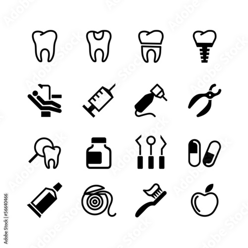 Set of web icons - teeth, dentistry, medicine, health