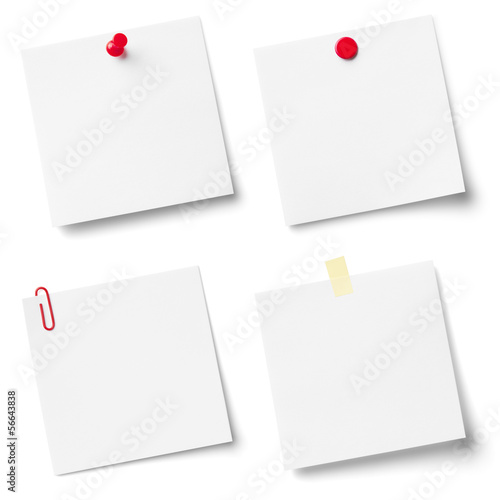 Collection of white note papers.