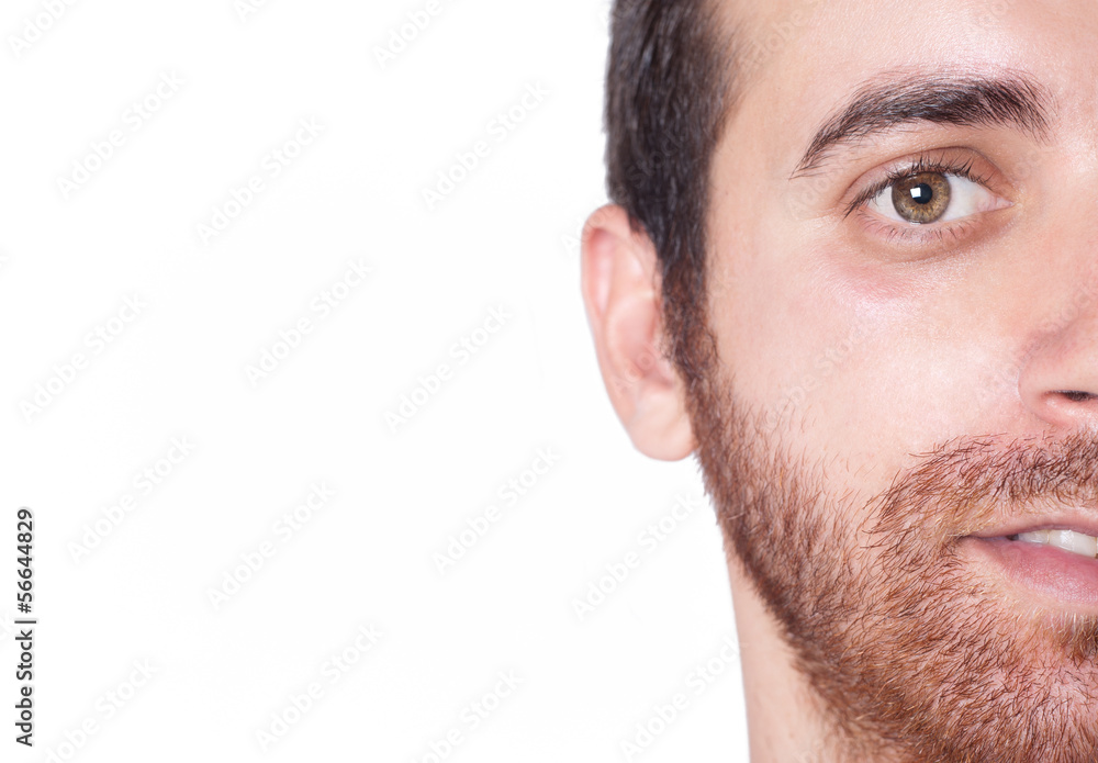 Fototapeta premium handsome man half face close up