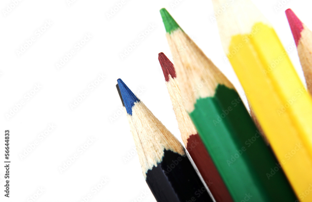 Obraz premium Colour Pencils Isolated On White Background