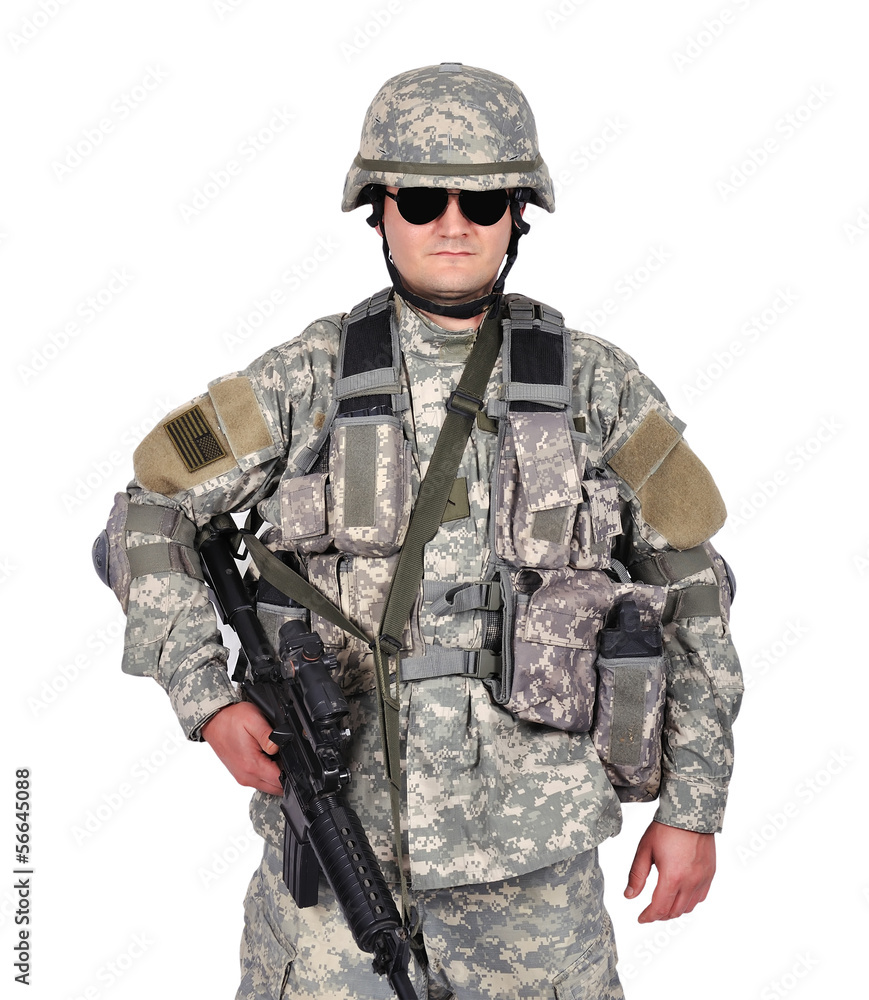 US soldier with rifle