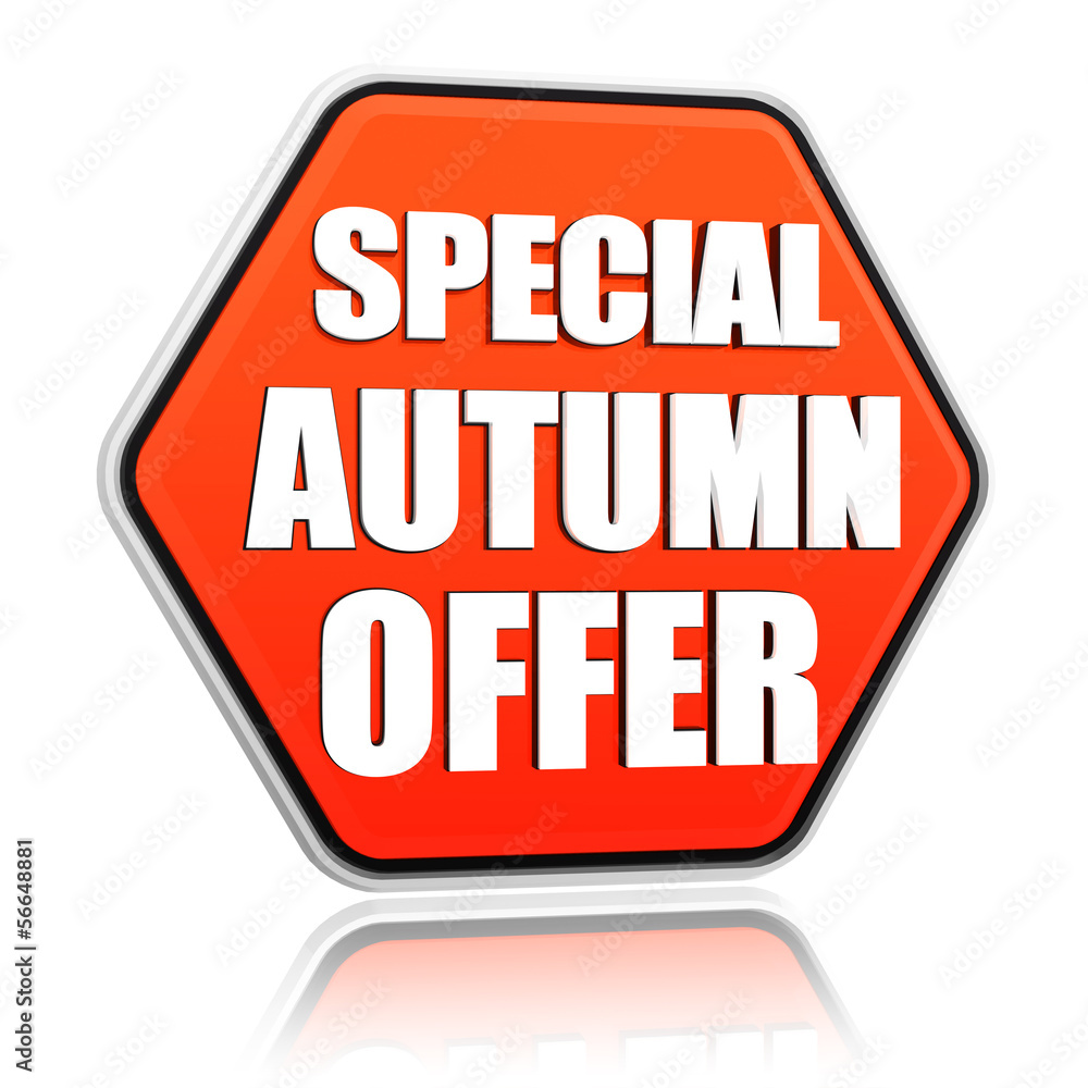 special autumn offer orange hexagon banner special autumn offer orange hexagon banner