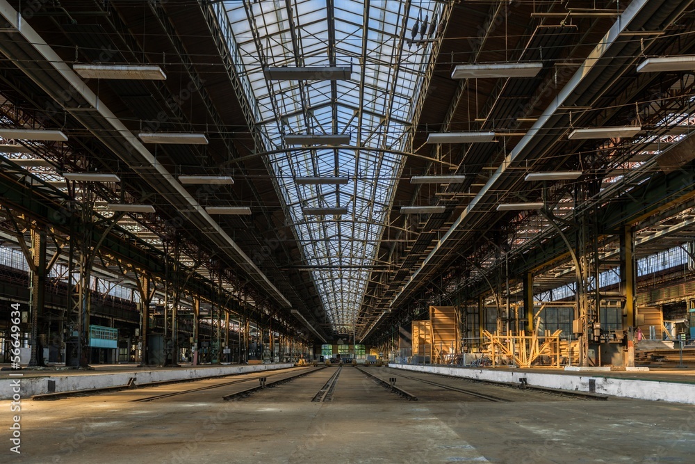 Industrial interior of an old factory