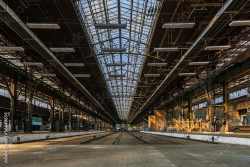 Industrial interior of an old factory