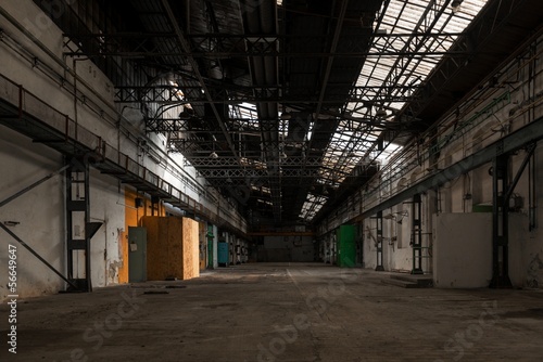 Industrial interior of an old factory