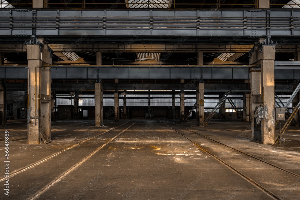 Industrial interior of an old factory