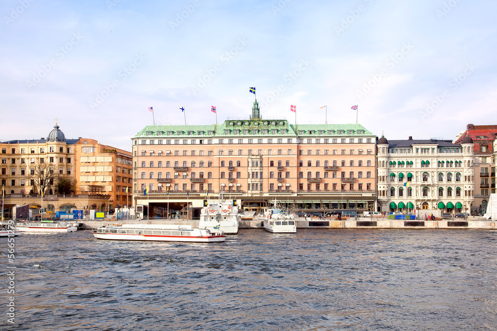 In port of city Stockholm