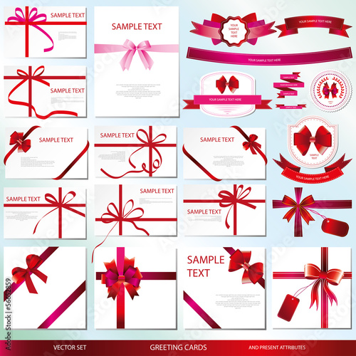 vector set of greetings and invitations