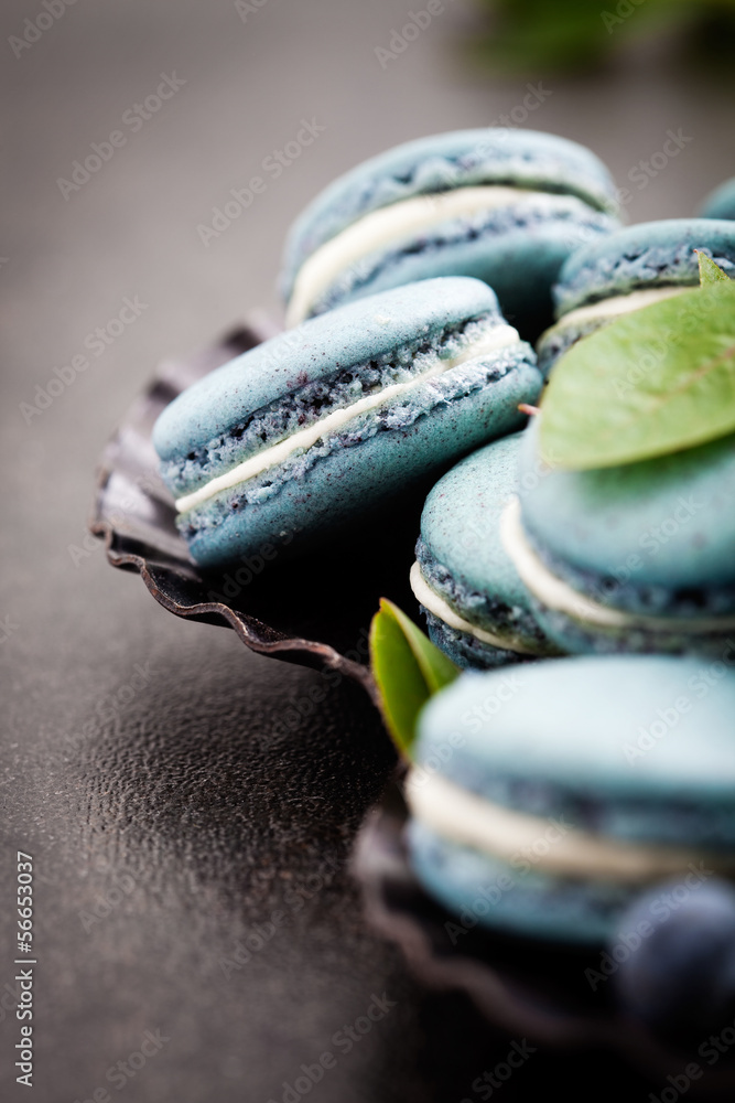 Fototapeta premium Blueberry macaroons