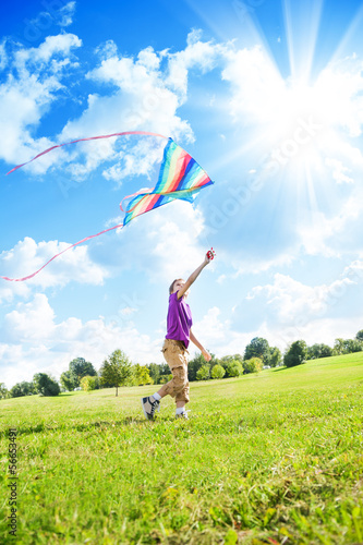 Boy play with kite