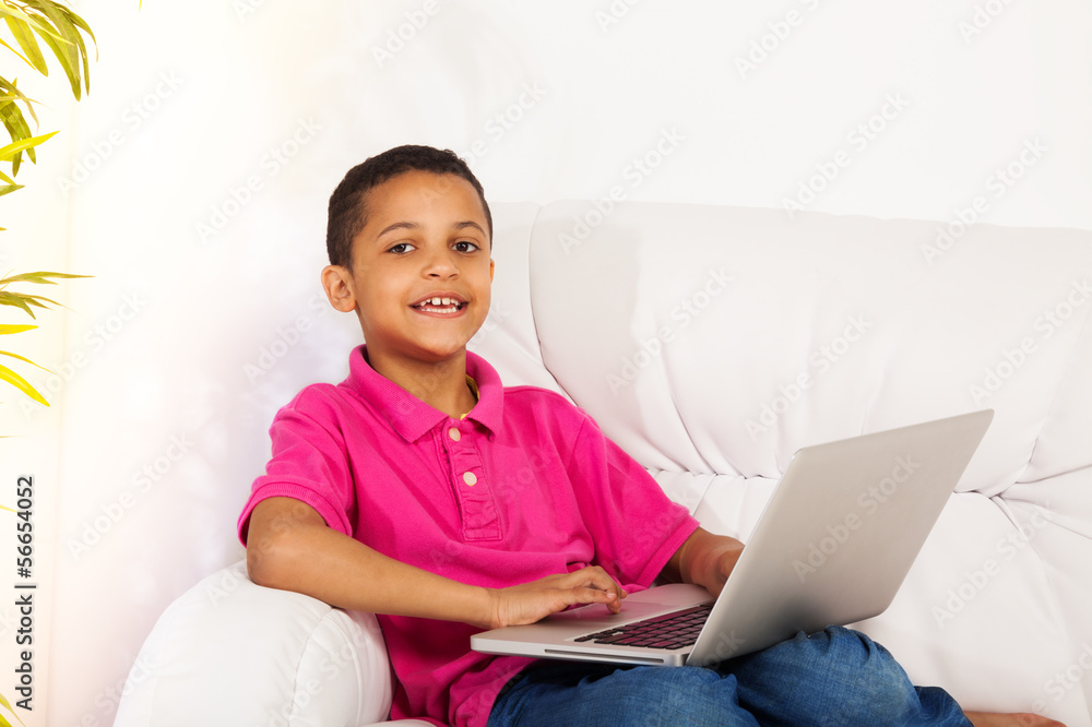 Smart boy with laptop Smart boy with laptop