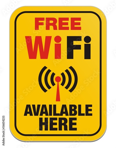 fre wi-fi available here - yellow sign