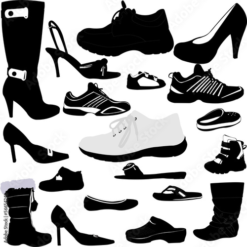 shoes silhouettes collection - vector