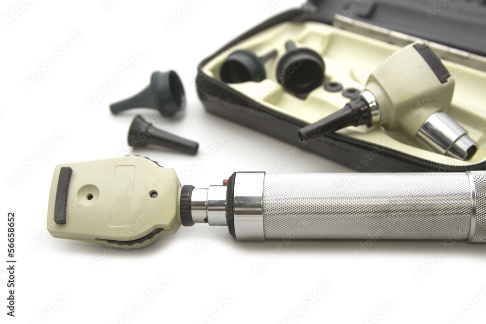 Otoscope and Opthalmoscope set for ear eye examination , medical