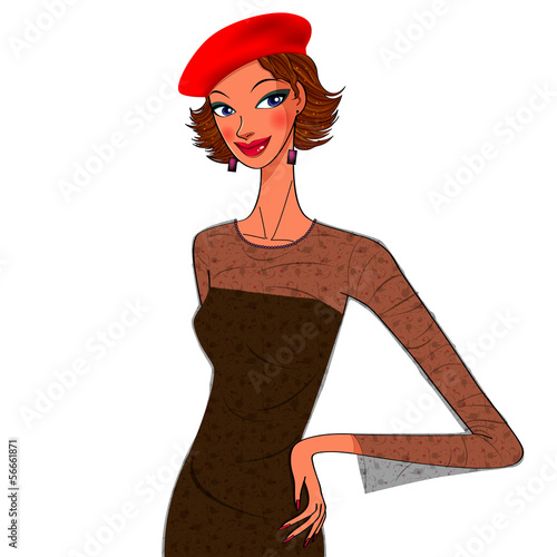 urban women in a beret