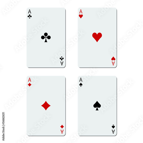 Quatre as sur fond blanc