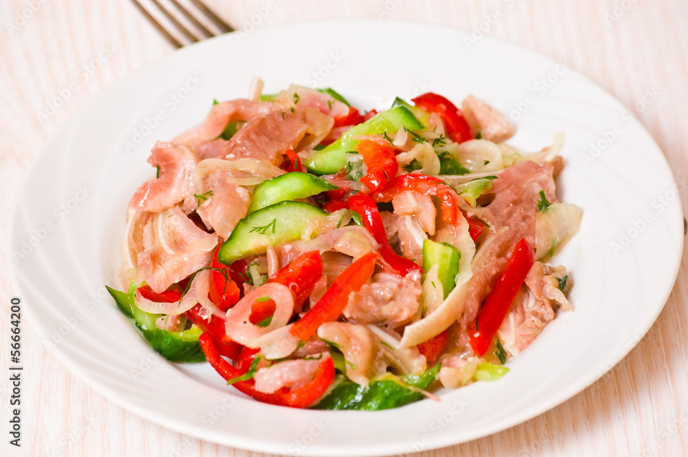 salad with meat and vegetables salad with meat and vegetables