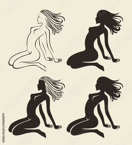 set nude girl silhouette