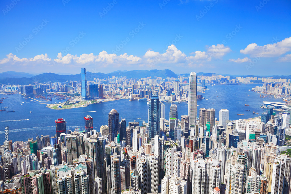 Naklejka premium Hong Kong skyline