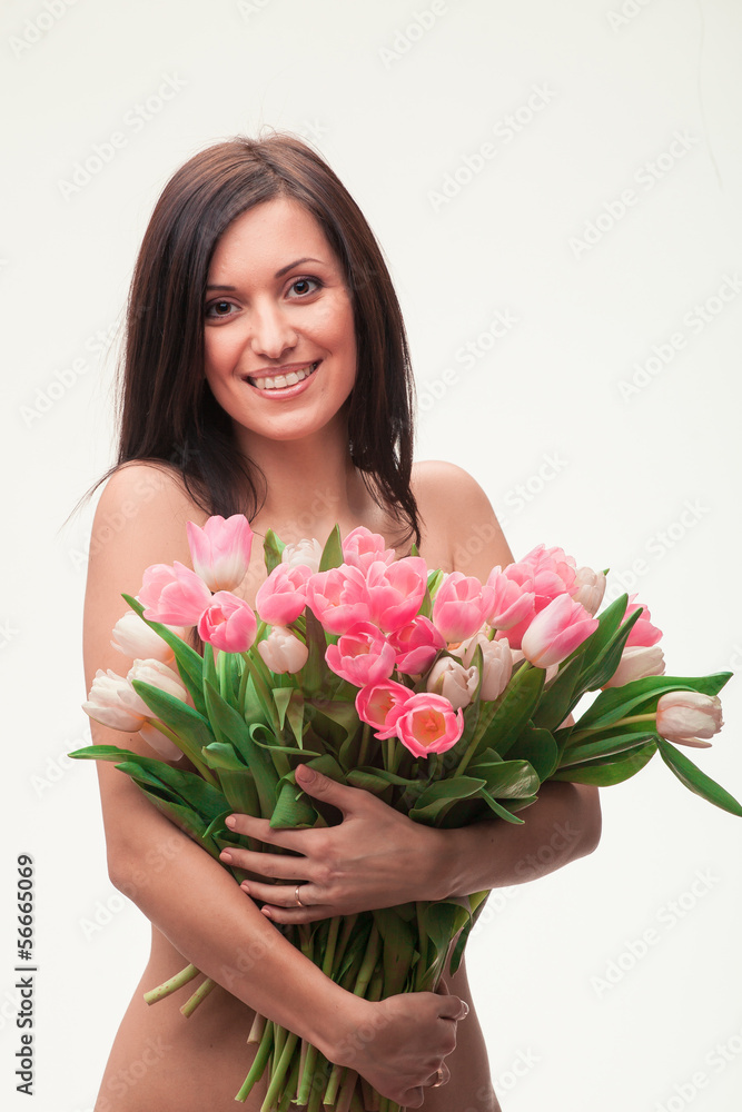 girl with a bouquet