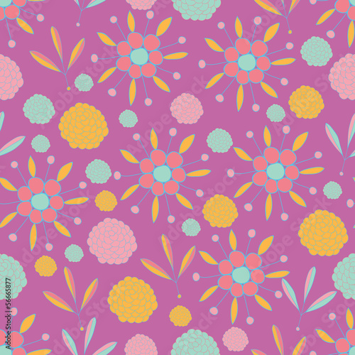 Colorful floral seamless background pattern