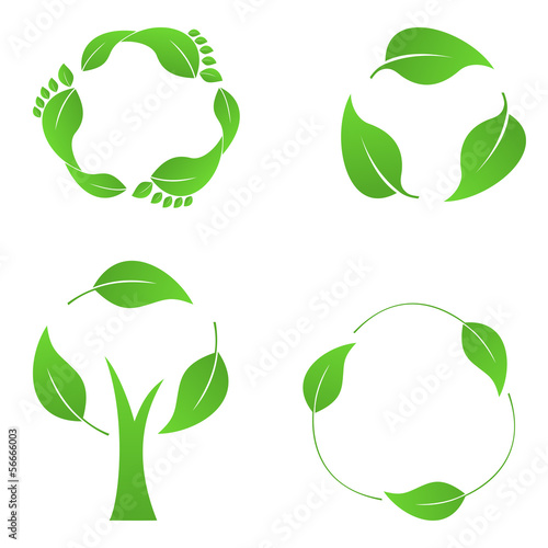 Recycling icons set