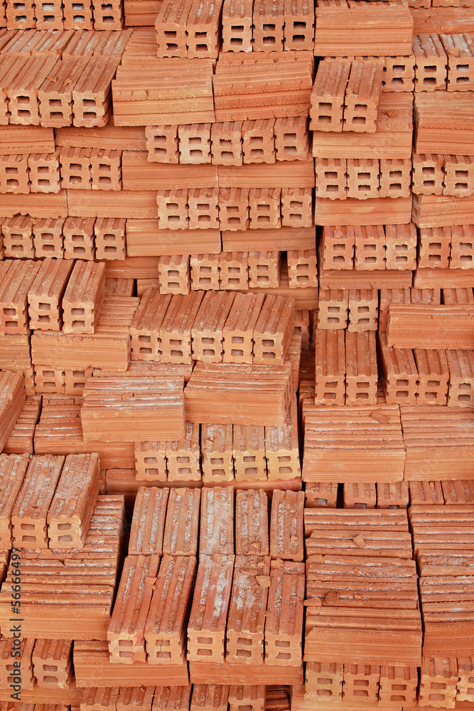 Stack of Raw Bricks