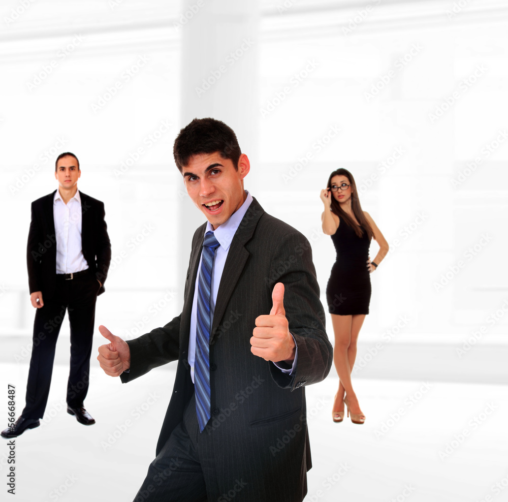 three people Business team