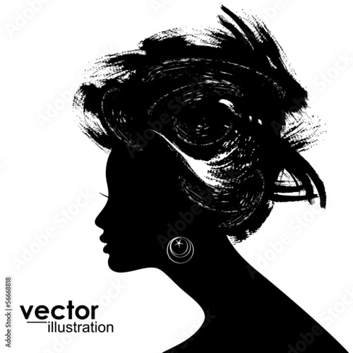 Woman Hair style Silhouette