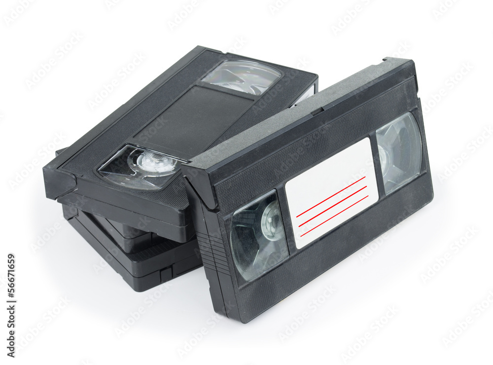 Video Cassette on white background