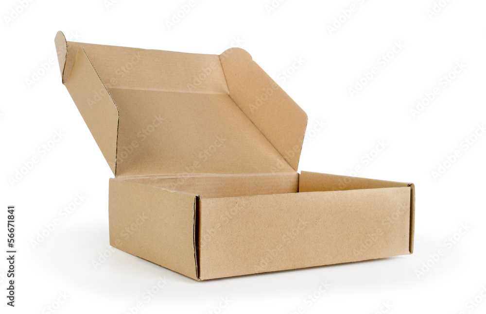 Empty cardboard box isolated on white background Empty cardboard box isolated on white background