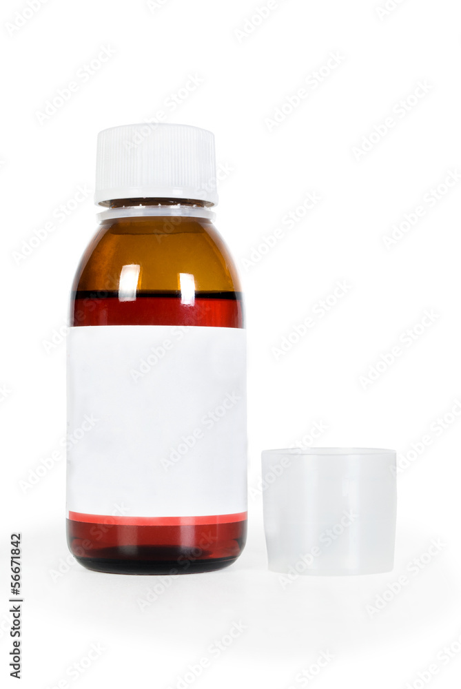 bottle for medicine with caps over white bottle for medicine with caps over white