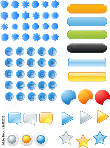 web buttons and icons