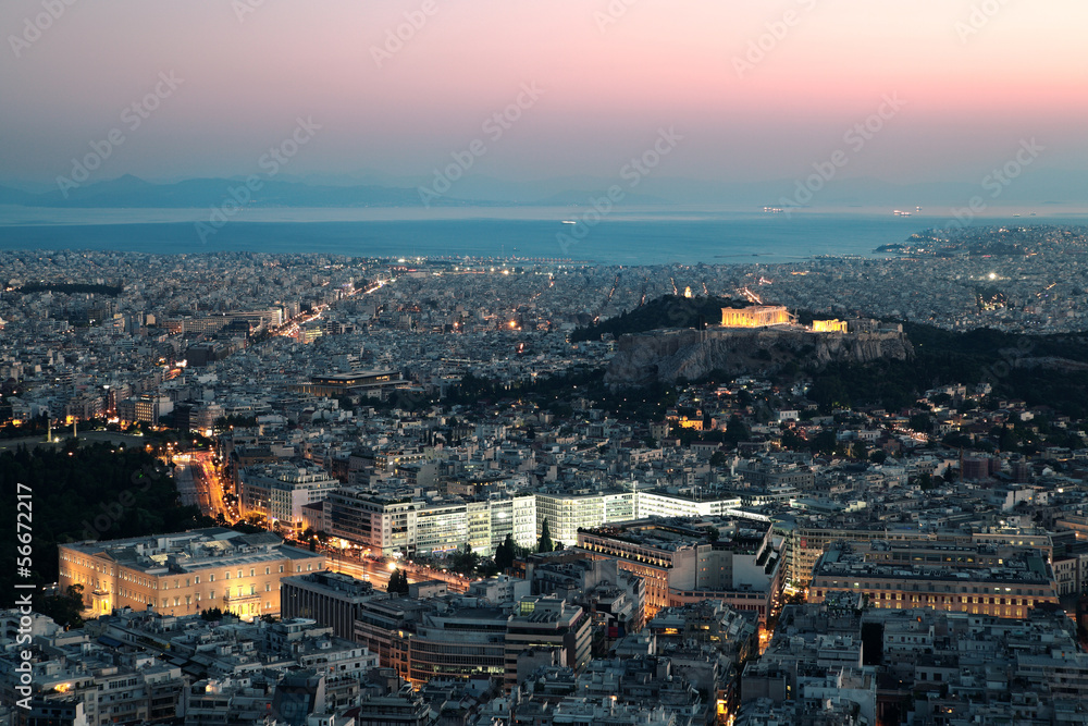 Night view of the Acropolis, Athens, Greece Night view of the Acropolis, Athens, Greece