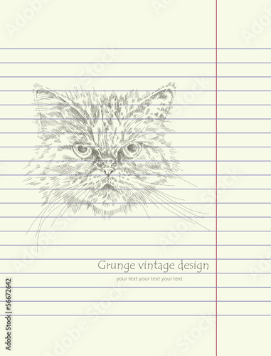Hand drawing sketch cat vector