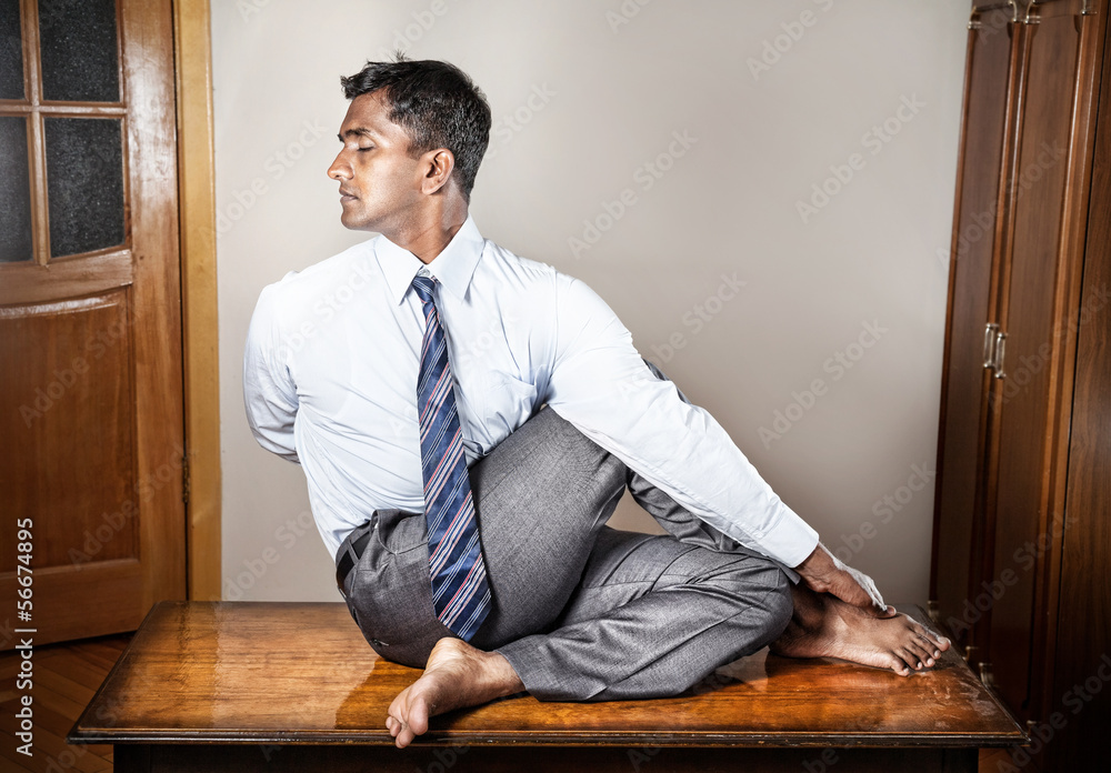Fototapeta premium Indian man doing yoga