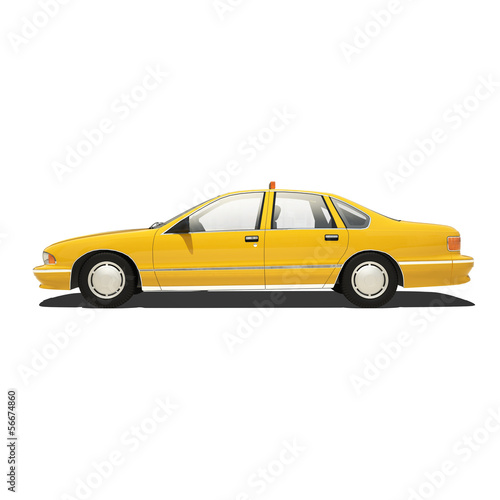 Fototapeta Naklejka Na Ścianę i Meble -  Yellow Taxi Isoalted