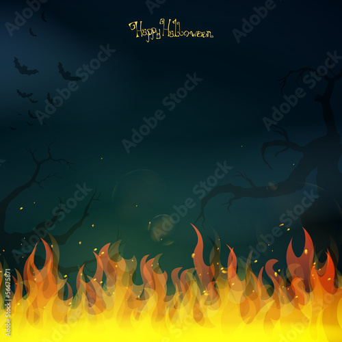 Vector Illustration of a Scary Halloween Background