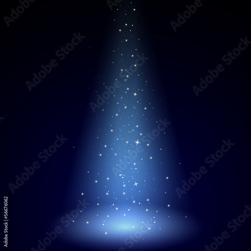 Vector Illustration of Blue Luminous Rays