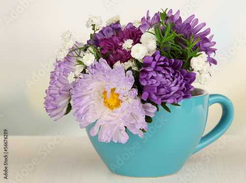 Wallpaper Mural Beautiful bouquet of bright flowers in color mug, Torontodigital.ca