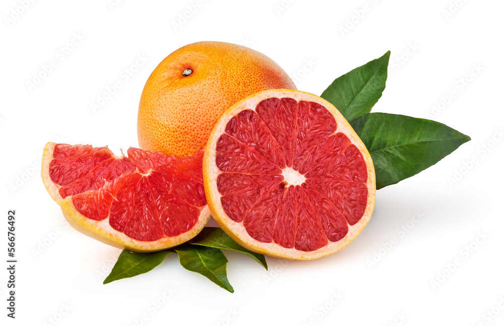Grapefruits isolated on white background with clipping path Grapefruits isolated on white background with clipping path