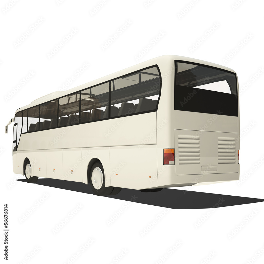White tourist bus isolated