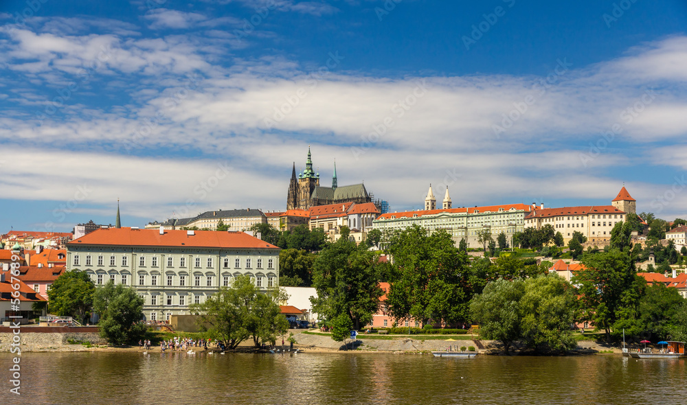 View of Prague Castle (Prazsky hrad) with St. Vitus Cathedral