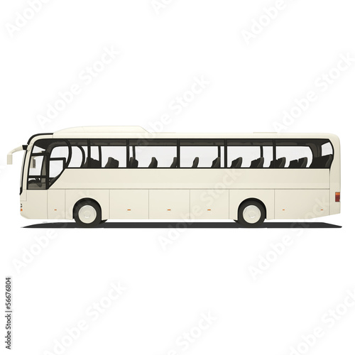 White tourist bus isolated
